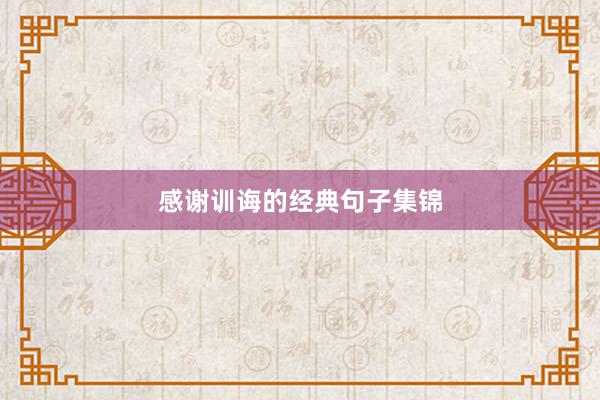 感谢训诲的经典句子集锦
