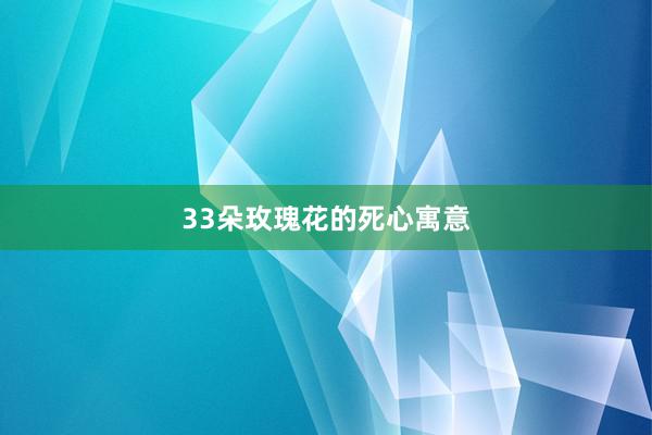 33朵玫瑰花的死心寓意