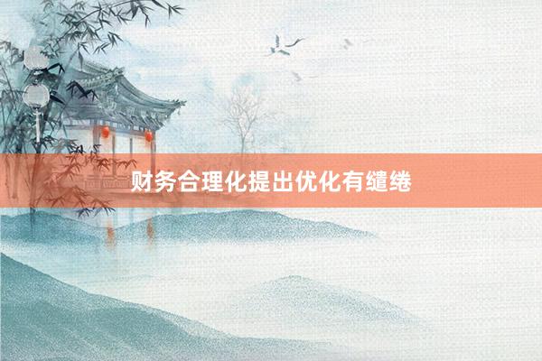 财务合理化提出优化有缱绻